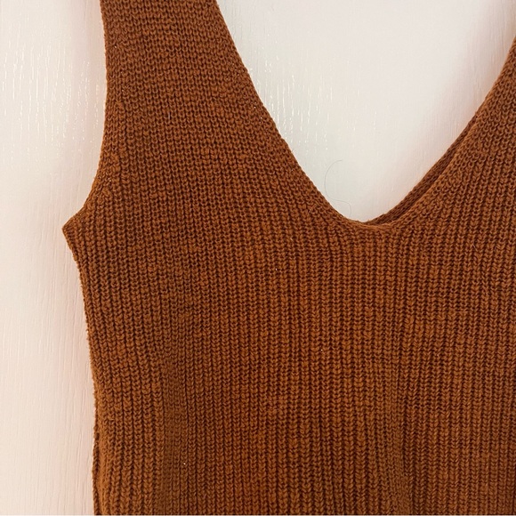 Madewell Dark Orange/Brown Cropped Sweater Tank - Picture 4 of 5